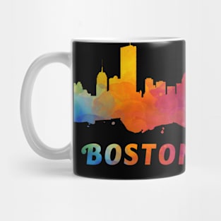 Boston Skyline Watercolor Style Mug